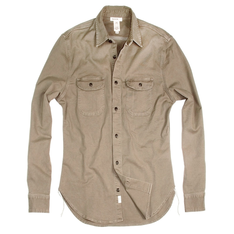 Sandstone "Brace" L/S Stretch Oxford Shirt by Hiroshi Kato