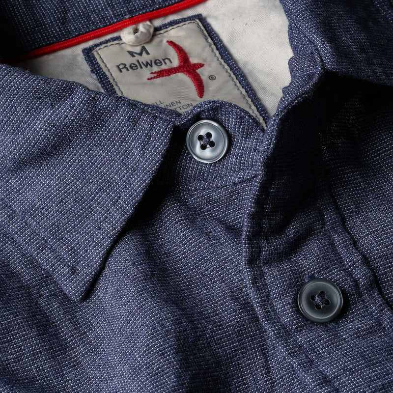 Navy Linen Workshirt by Relwen