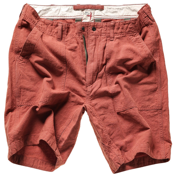 Brick Fade Cotton / Linen Supply Short by Relwen - 9"