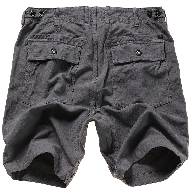 Dark Smoke Cotton / Linen Supply Short by Relwen - 9"