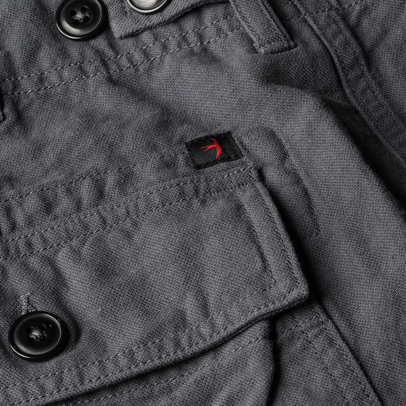 Dark Smoke Cotton / Linen Supply Short by Relwen - 9"