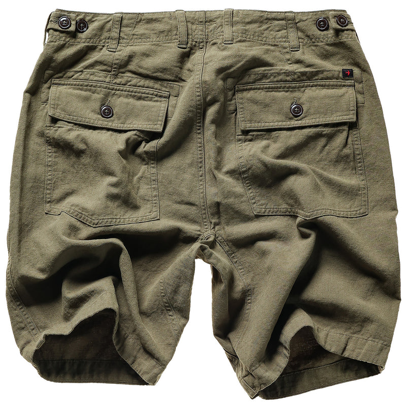 Olive Drab Cotton / Linen Supply Short by Relwen - 9"