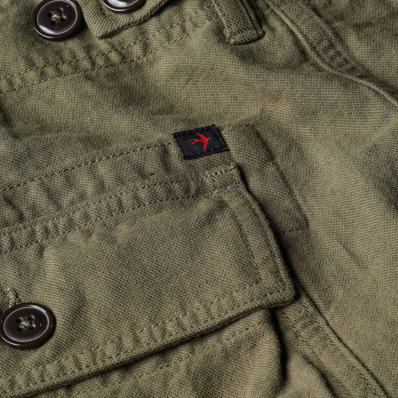 Olive Drab Cotton / Linen Supply Short by Relwen - 9"