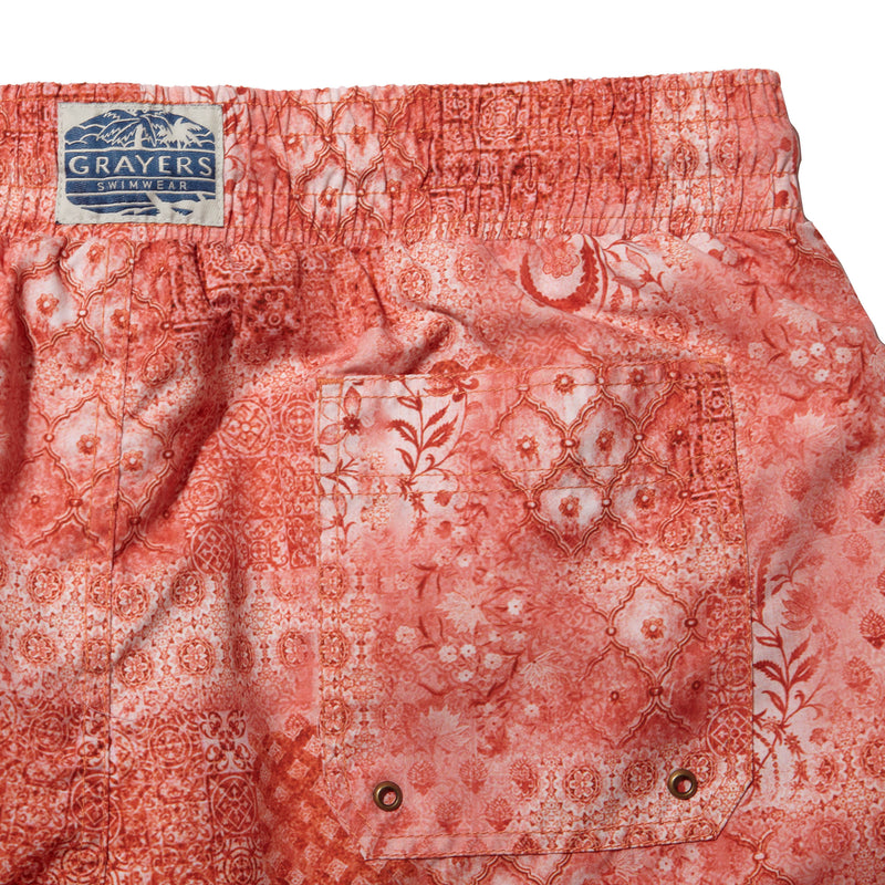 Red Bandana Eco- Recycled Poly Swim Trunk 6" by Grayers