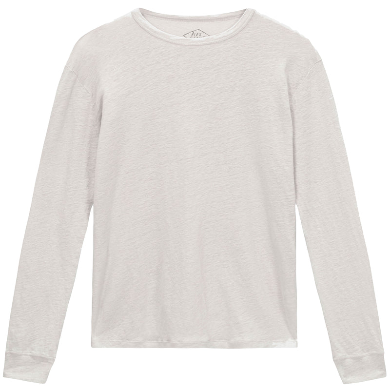Bone Linen "Sun" Crewneck Tee by Alex Crane