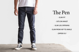 The Pen Slim "Dizzy" 10.5 oz Selvedge Denim by Hiroshi Kato