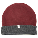 40 Colori Reversible Burgundy & Charcoal Cashmere / Wool Knit Beanie