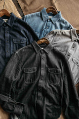The Dee "Brace" 7 oz Loose Weave Denim Shirt by Hiroshi Kato
